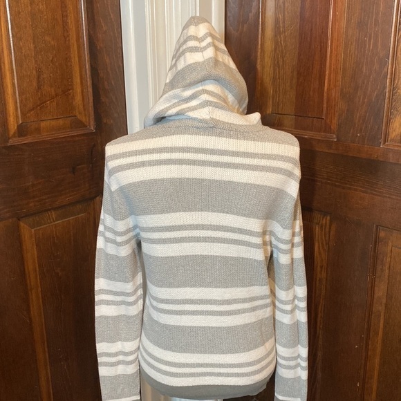 Express Striped Knit Pullover with Hood - Picture 3 of 6